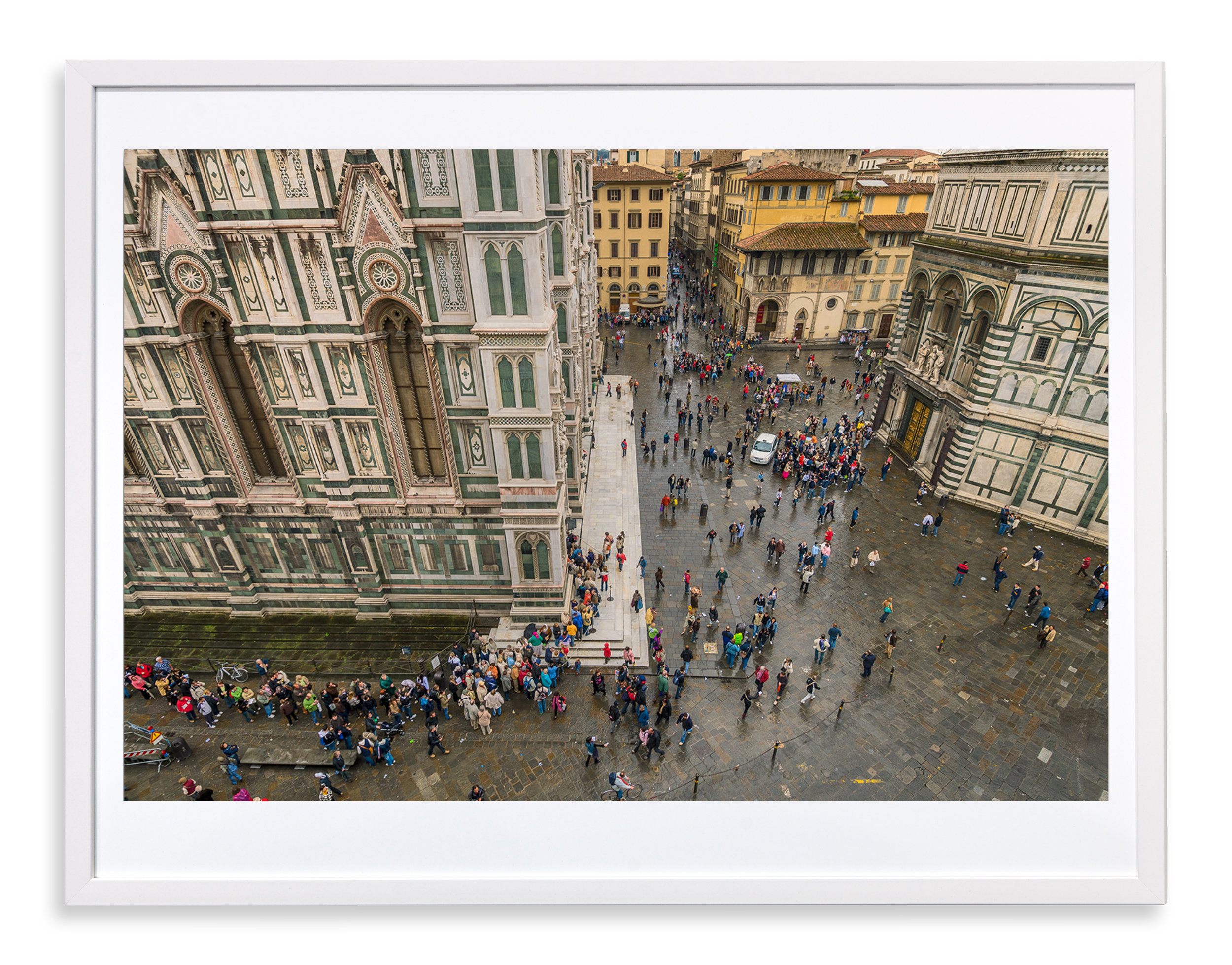 Menigte in Florence bij Duomo en doopkapel